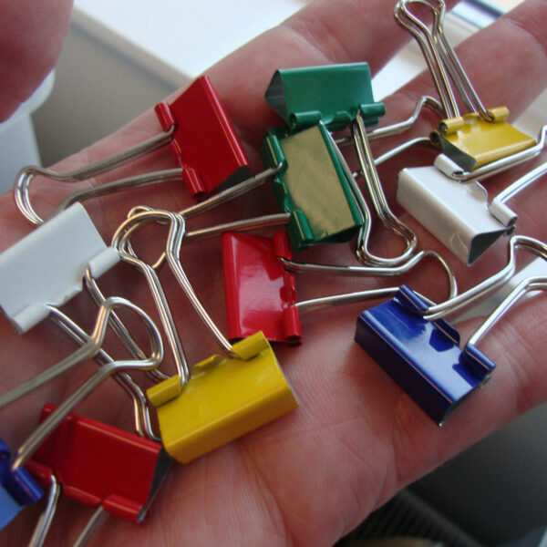 PINCE DOUBLE CLIP 19MM BTE DE 10 RAPESCO ASS