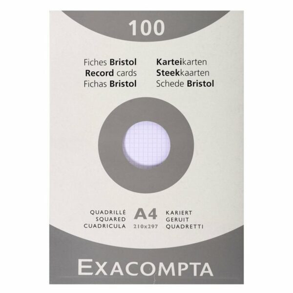FICHE BRISTOL 210X297 Q5X5 BLANC UNI 100F
