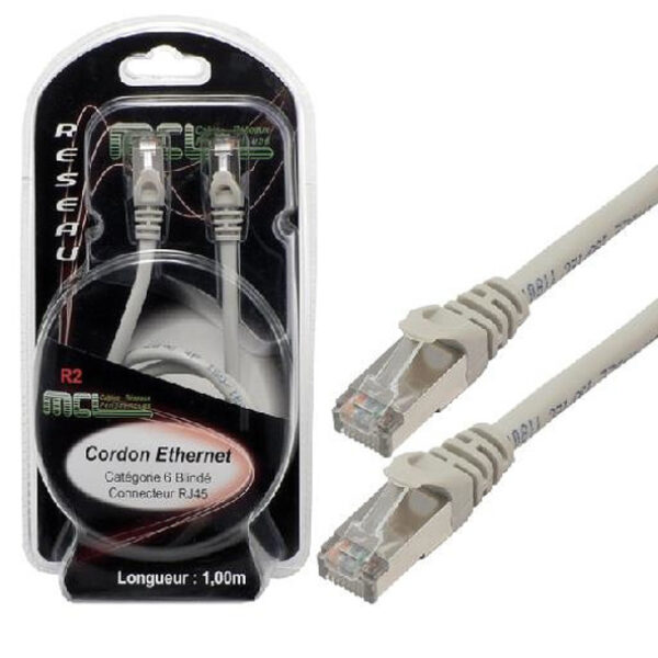 CABLE RESEAU RJ45 100% CUIVRE CAT6 F/UTP  1M GRIS   FCC6BMZ-1M