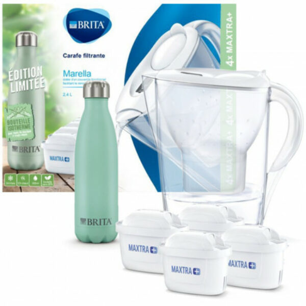 CARAFE MARELLA BLANCHE + 4 CART + 1 BOUT ISO