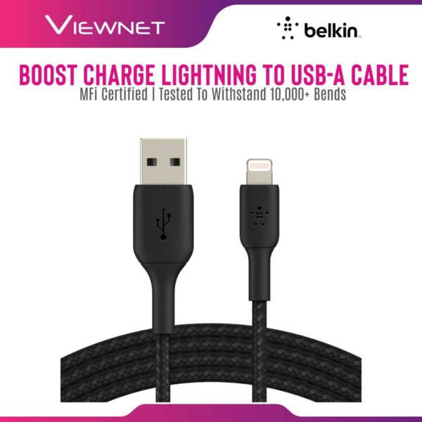 CABLE LIGHTNING/USB 1M BLK TRESSE  BELKIN