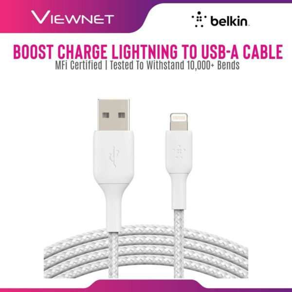 CABLE LIGHTNING/USB 1M BLC TRESSE  BELKIN