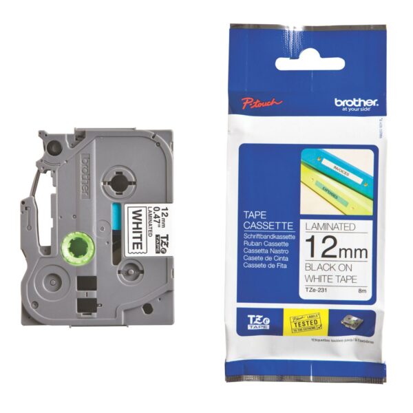 RUBAN BROTHER 12MM NOIR/BLANC TZE-231