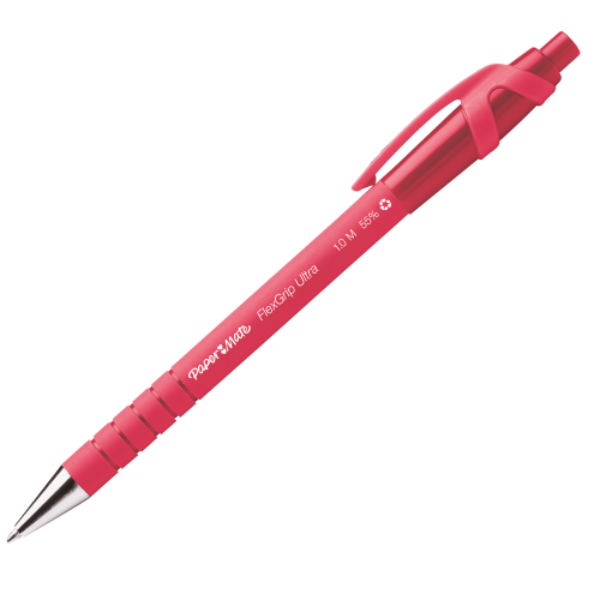 STYLO BL PAPER MATE FLEXGRIP PM ULTRA 1.0 ROUGE
