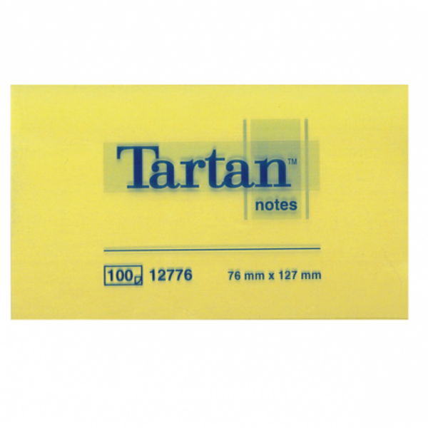BLOC POST IT 127X76 TARTAN JAUNE LOT DE 12
