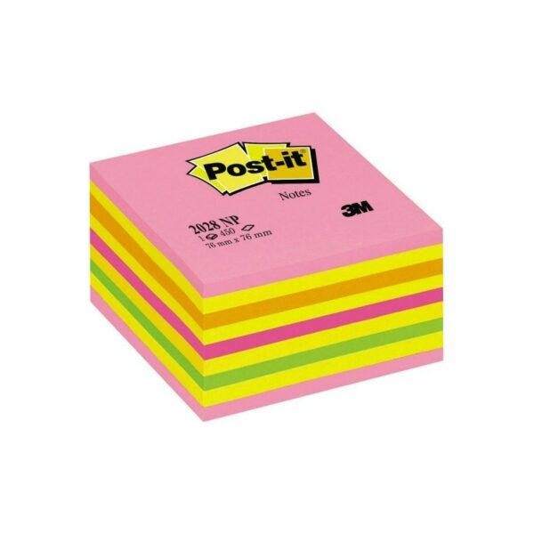 BLOC POST IT CUBE 76X76 ASSORTIE 3M