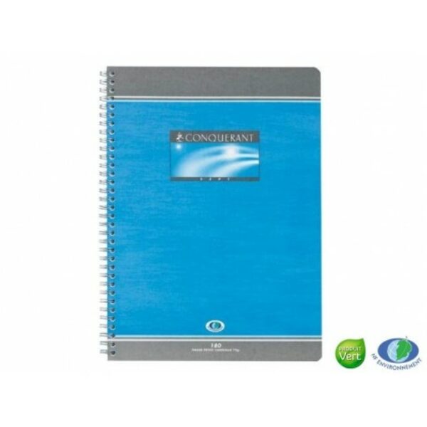 CAHIER SPIRALES 180P A5 Q5X5 70G CONQ