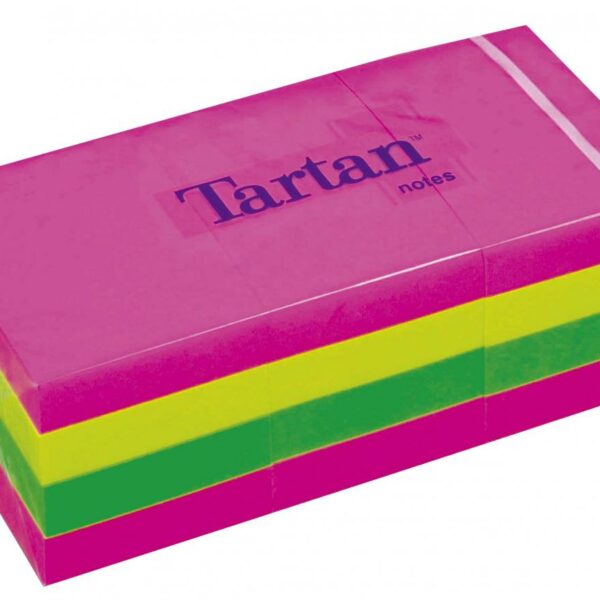 BLOC POST IT 38X51 TARTAN NEON LOT DE 12