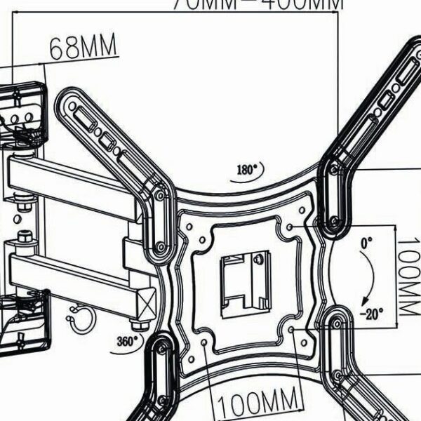 SUPPORT TV MURAL MOBILITE INTEGRAL 23-55″ 30kg TVWM1530BK NEDIS