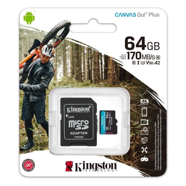 MICRO SDXC 64GO+ADAPT SDCG3 CANVAS GO! PLUS KINGSTON