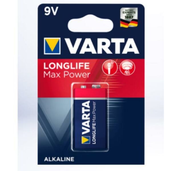 PILES ALCALINES VARTA 6LR61 MAX TECH 9V X1