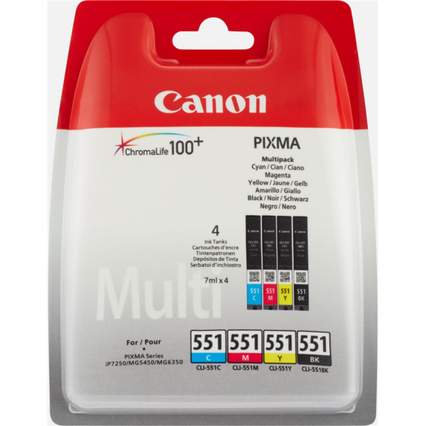 CANON – CLI551PACK JE 4 COULEURS