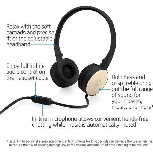 CASQUE STÉRÉO FILAIREHP H2800 NOIR/ROSE