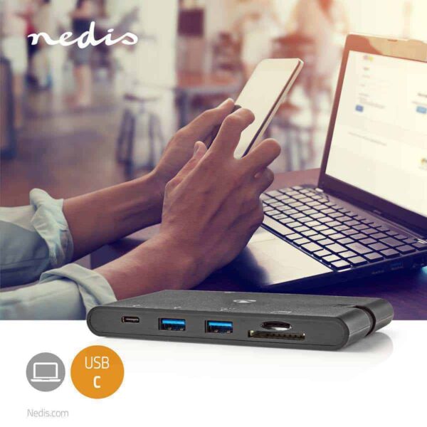 ADAPTATEUR DOCK TYPE USB  NEDIS  3.1 HDMI/VGA RJ45/ NOIR