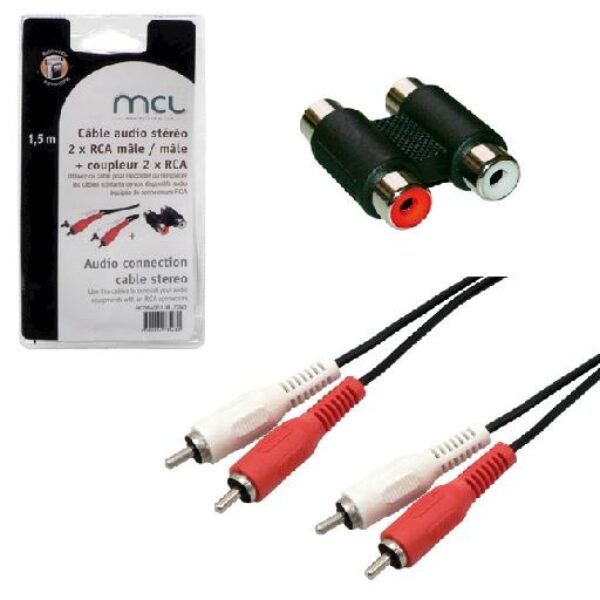CABLE AUDIO STEREO 2 XRCA MALE/MALE 1.50M     MC705GE-1.5M