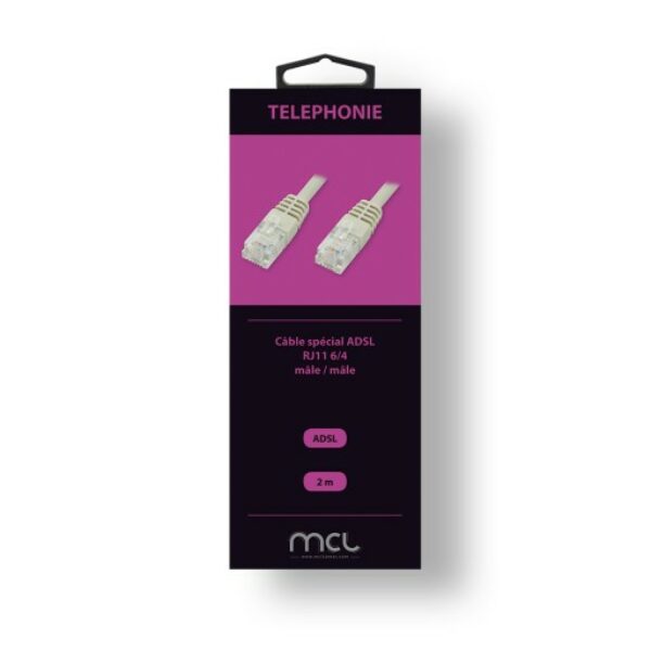 CABLE RJ11 ADSL MALE 2M  FCM12RZ-2M BEIGE