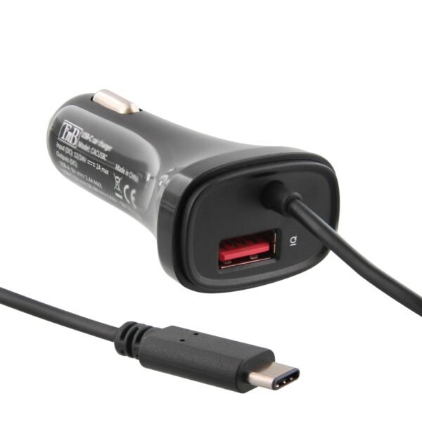 CHARGEUR USB AVEC CABLE USB-C + FONCTION QUICK CHARGE 2.0 CACUSBC