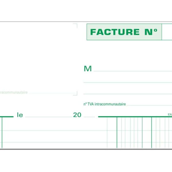 MANIFOLD FACTURES A5 50/3 TVA 210×148 mm EXA 3279E