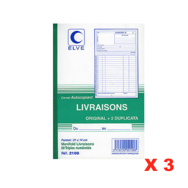 MANIFOLD BONS DE LIVRAISON A5 21X14 50/3 ELVE