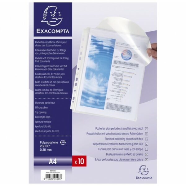 POCHETTES PLAN 20/100E A4 PERF A/R S/25 5503E