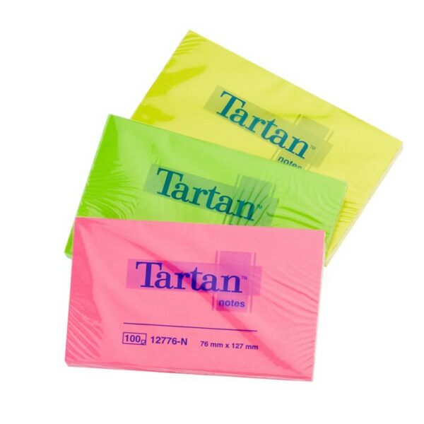 BLOC POST IT 127X76 TARTAN NEON LOT DE 6