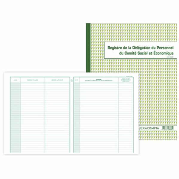 PIQURE REGISTRE DE LA DELEGATION DU PERSONNEL DU CSE – 30P