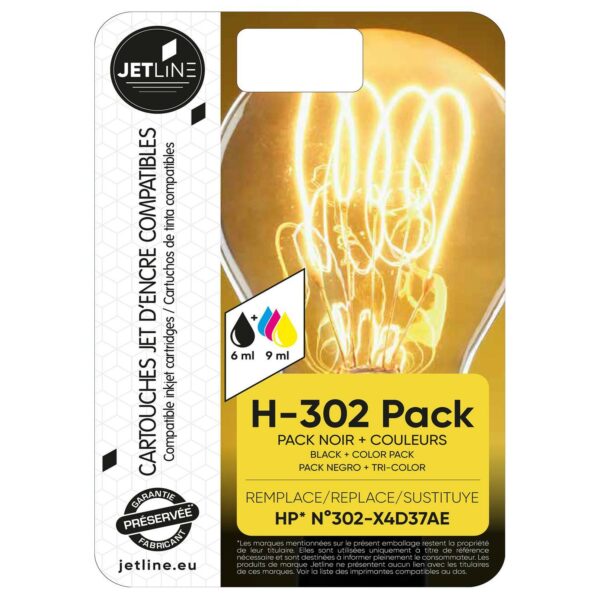 HP 302 – PACK 2 CLR+NR   6/9ML  JETLINE