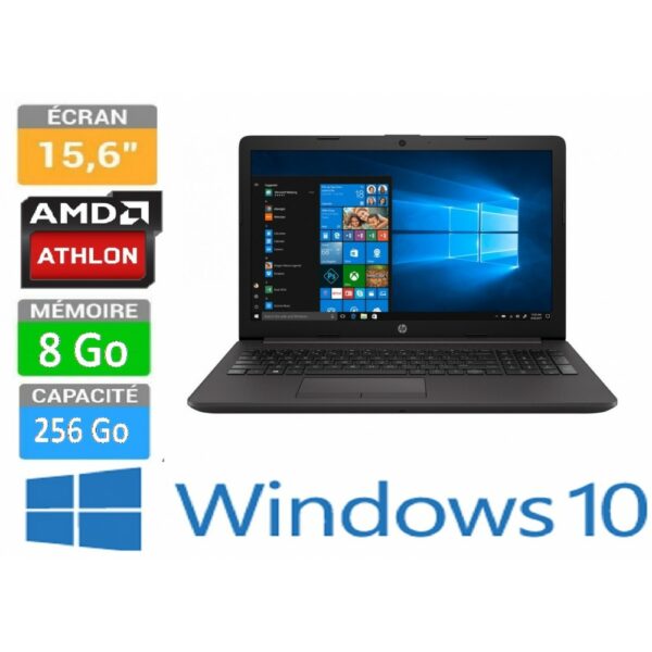 PORT 15″6 HP 255 G7 255A9ES AMD ATHLON 3050U 8GO 256GO SSD W10H