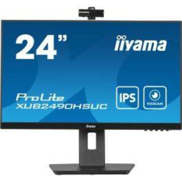 ECRAN 24″ IIYAMA XUB2490HSUC-B5 WEBCAM VGA HDMI DP HP REGLABLE