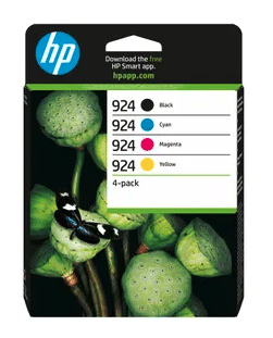 HP 924 – Pack de 4 – noir, jaune, cyan, magenta – cartouche d’encre originale (6C3Z1NE)